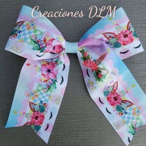 Girls Unicorn cheerbow